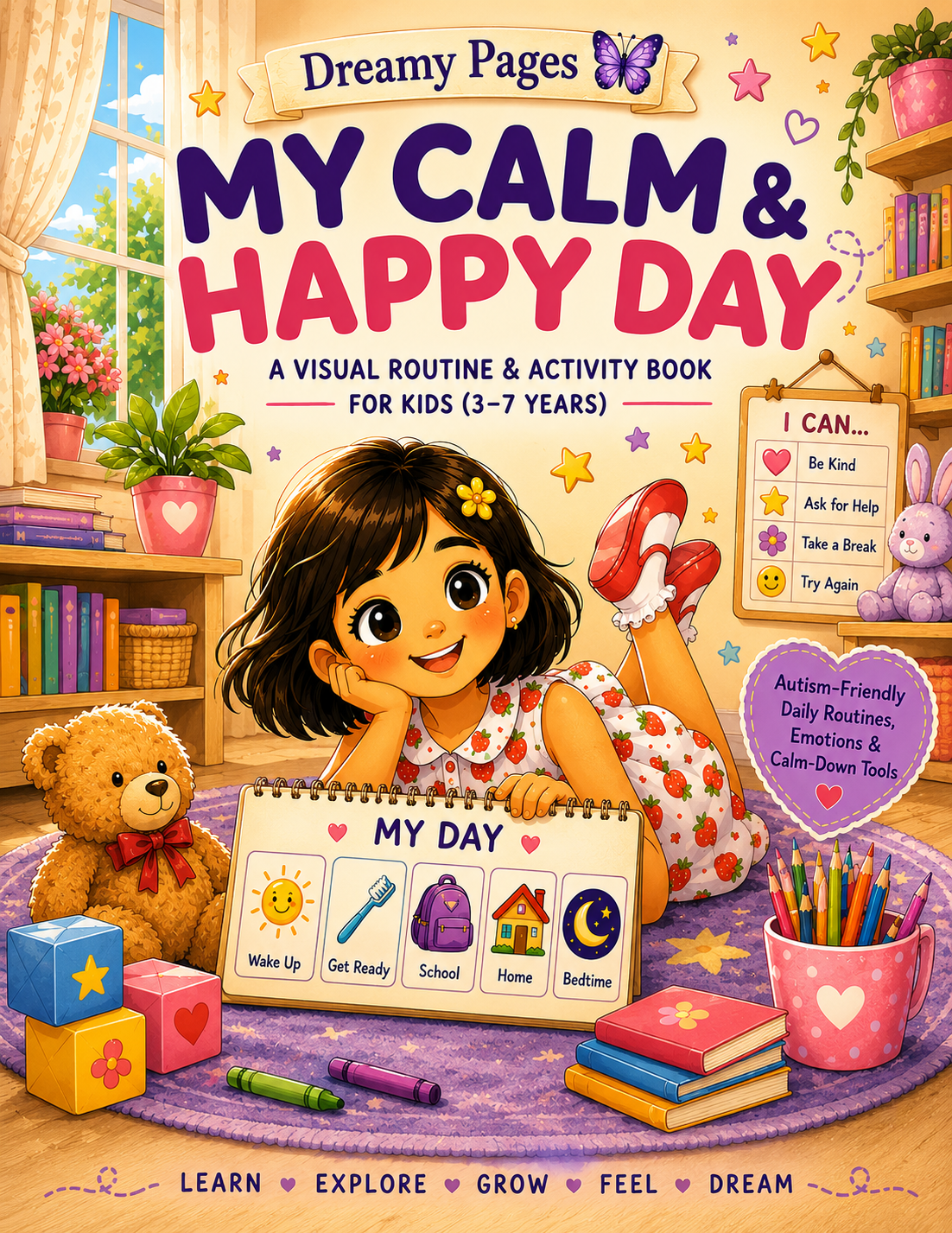 My Calm & Happy Day – Visual Routine & Activity Book for Kids Ages 3–7 | Autism-Friendly Daily Routines, Emotions & Calm-Down Activities